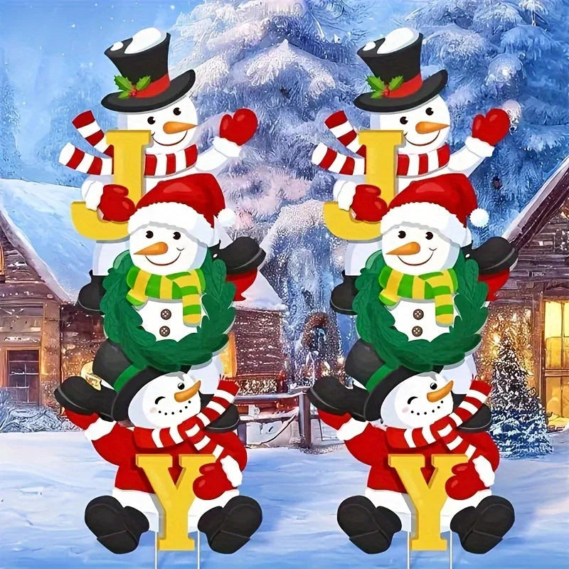SnowyPath - Festive snowman garden decorations