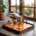 Glass Tea Brewer with Filter | Borosilicate Glass | Wooden Handle | 520ml / 720ml