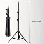 Adjustable LED Lamp Stand for Photography and Video – 1.1m Height, Sturdy Aluminum Stand with Lamp