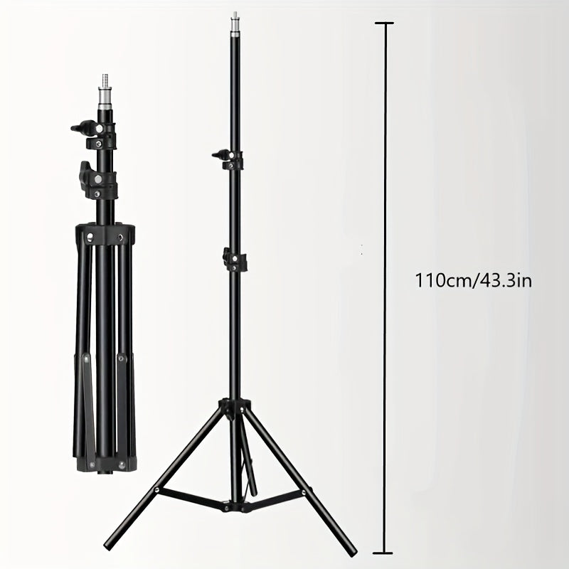 Adjustable LED Lamp Stand for Photography and Video – 1.1m Height, Sturdy Aluminum Stand with Lamp