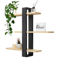 NordWood Wall Shelf | Solid Pine | 3 Levels | Space-saving & Decorative | Natural Wood