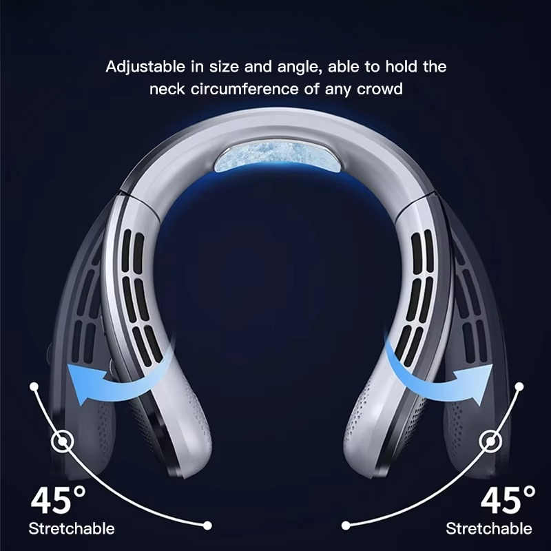 Portable Neck Air Conditioner Cooling Fan Rechargeable Leafless Personal Wearable