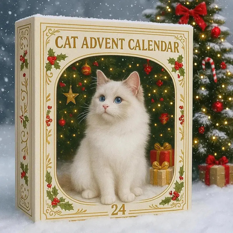 CatChristmas Advent Calendar – 24 Festive Acrylic Cat Figurines for Christmas Fun