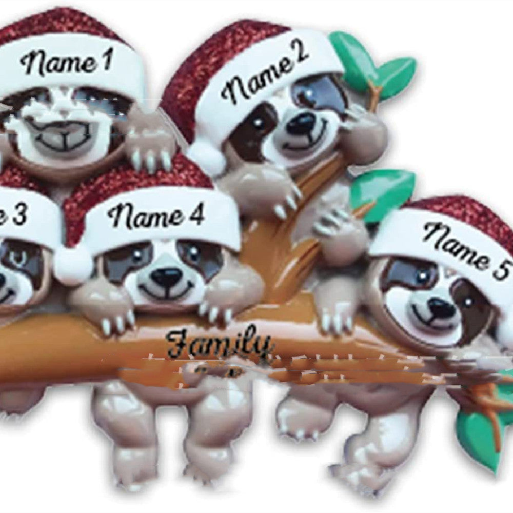 Acrylic Personalized Family Christmas Ornament w.Koala Bears; One for each family member