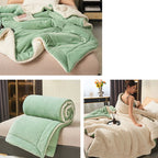 Solid thick double-sided velvet cube blanket