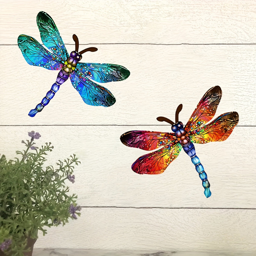 1/2 piece vibrant dragonfly wall art made of metal – artistic outdoor decoration for gardens, homes, and events – durable, versatile, and eye-catching – a perfect gift idea for any occasion