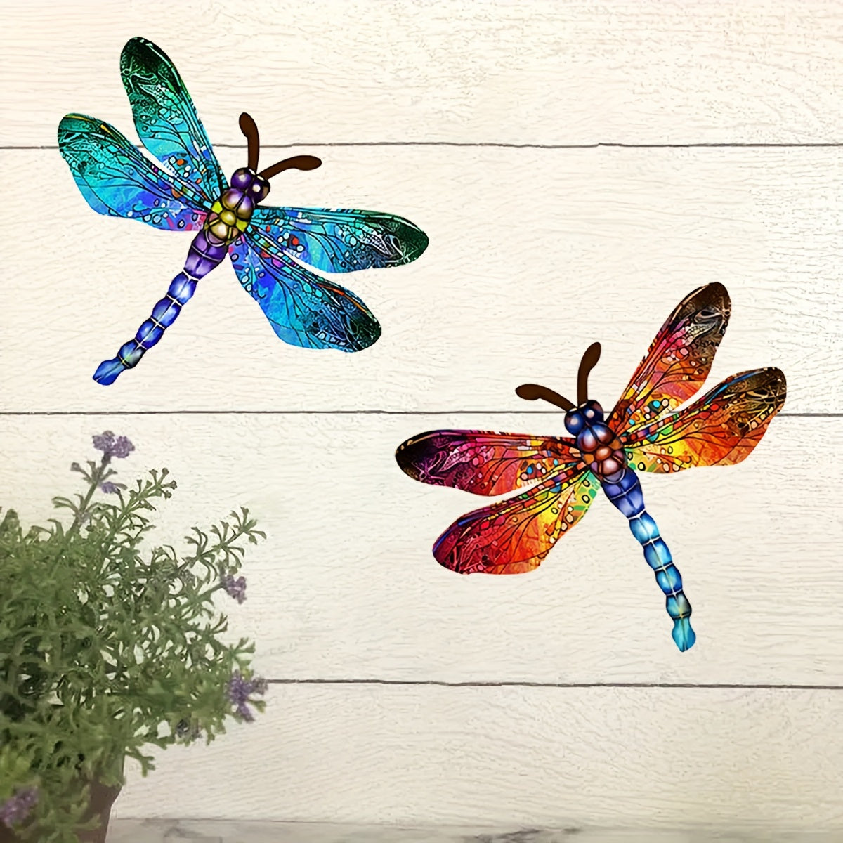 1/2 piece vibrant dragonfly wall art made of metal – artistic outdoor decoration for gardens, homes, and events – durable, versatile, and eye-catching – a perfect gift idea for any occasion