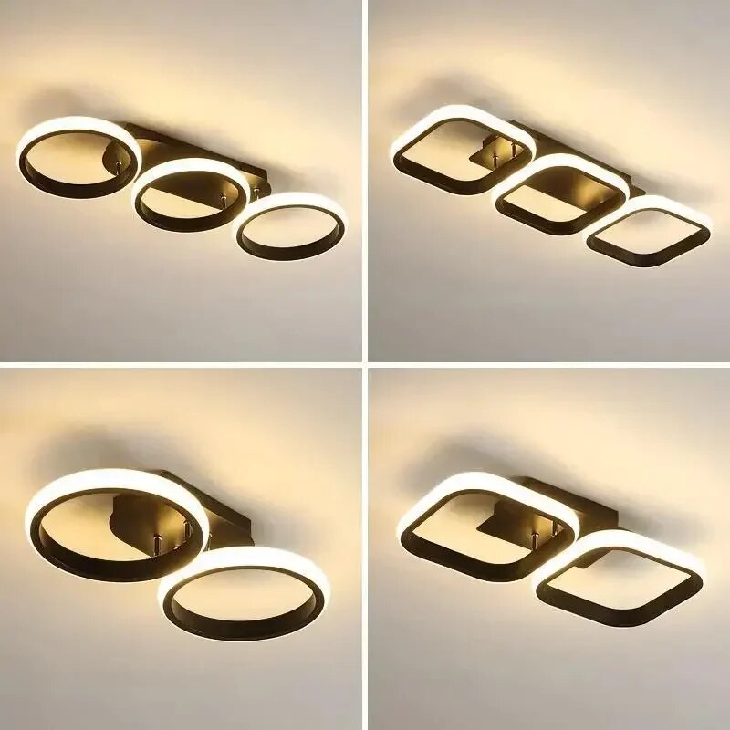 Modern LED Ring Chandelier – Minimalist Ceiling Light for Living Room and Dining Area