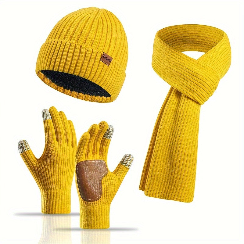 Winter Comfort Set – Knitted Beanie, Scarf and Gloves for Unisex