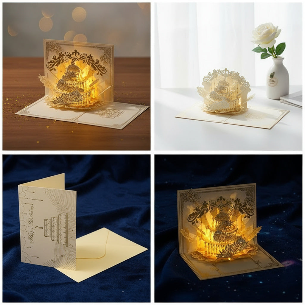 Illuminated Pop Up Birthday Gift Card
