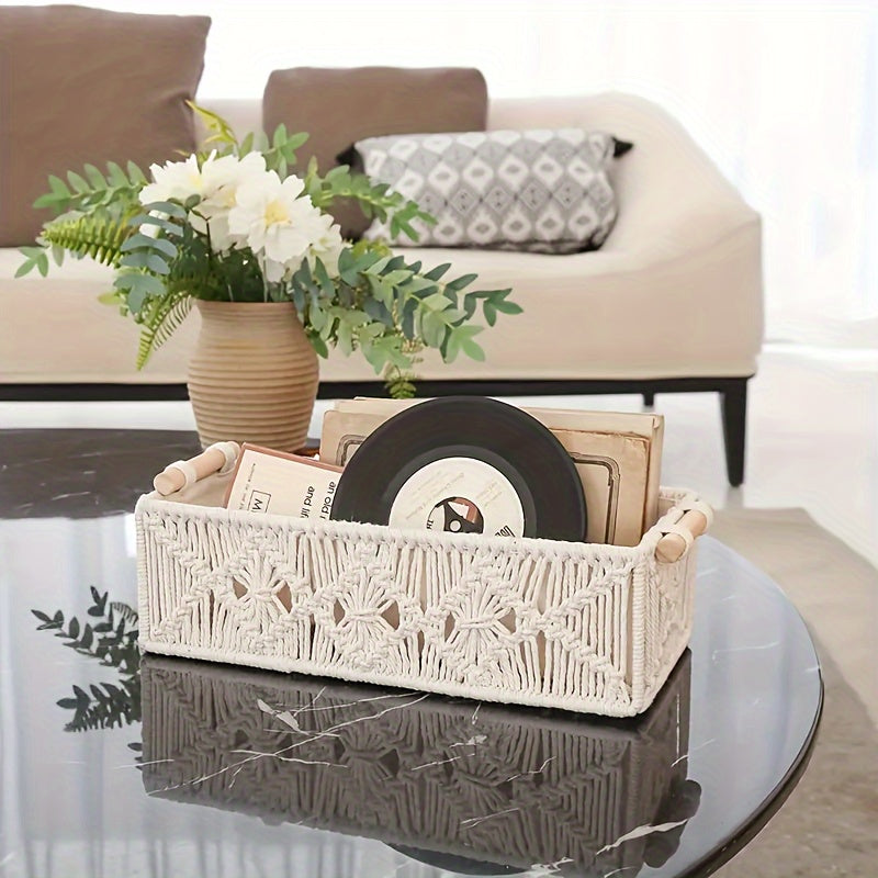 Boho Chic - Natural Cotton Storage Basket for Elegant Interior