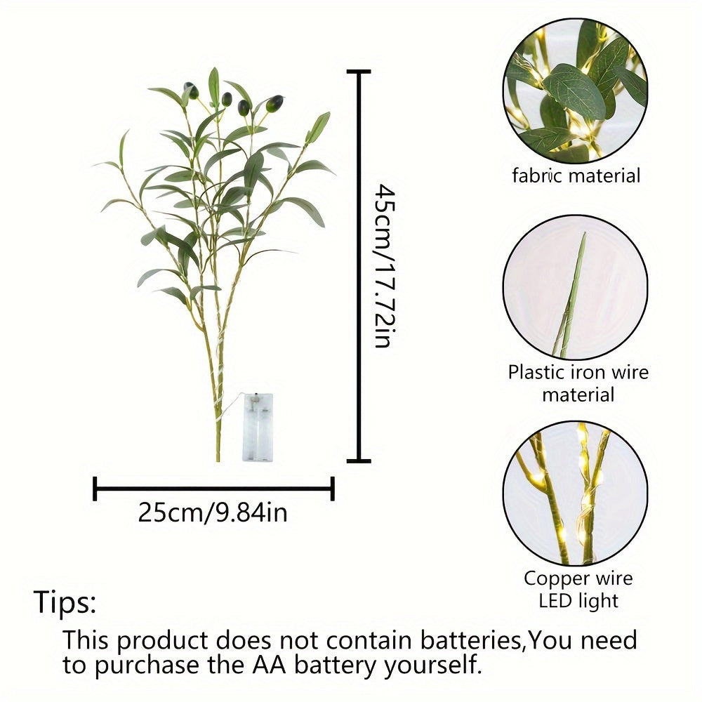 LumiTak – Elegant Olive Branch LED Table Lamp