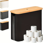 Toilet Paper Holder with Lid Storage Basket for 12 Rolls