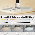 LuxeBreeze Portable Ceiling Fan & Light | Elegant 2-in-1 solution with remote control for comfort and style
