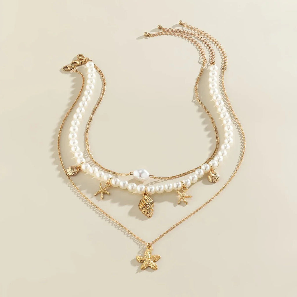 Dainty Beach Adventure Necklace Stack