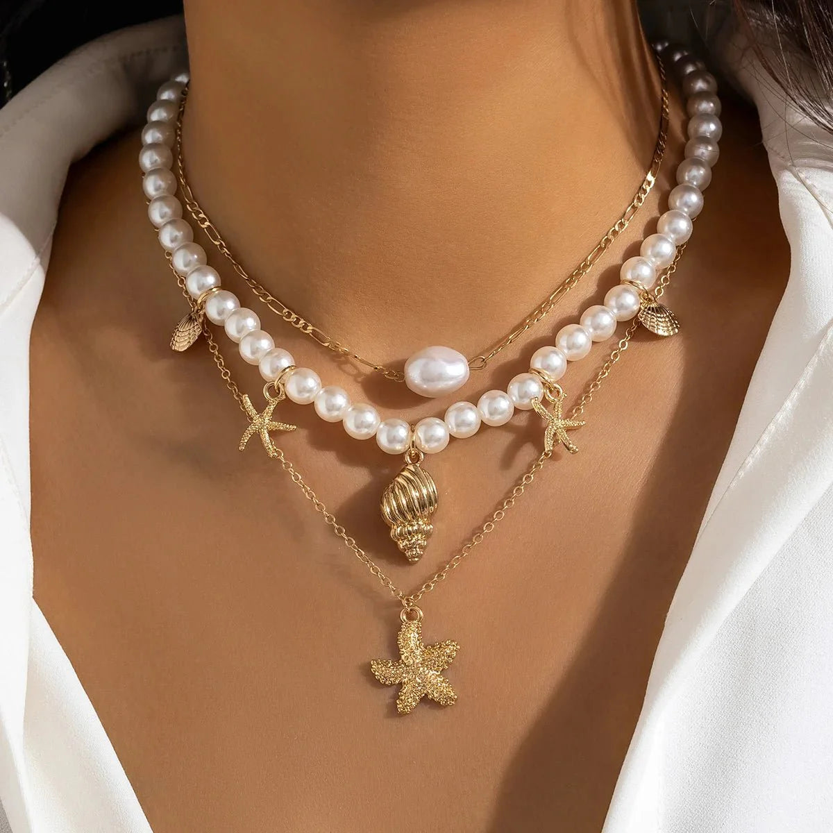 Dainty Beach Adventure Necklace Stack