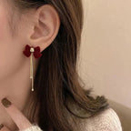 Dainty Bow Gold Dangle Earrings