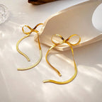 Dainty Bow Tassel Earrings