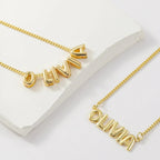 Dainty Bubble Letter Name Necklace