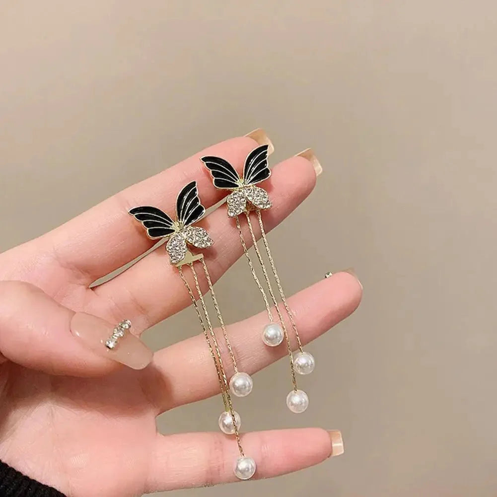 Dainty Butterfly Dangle Earrings