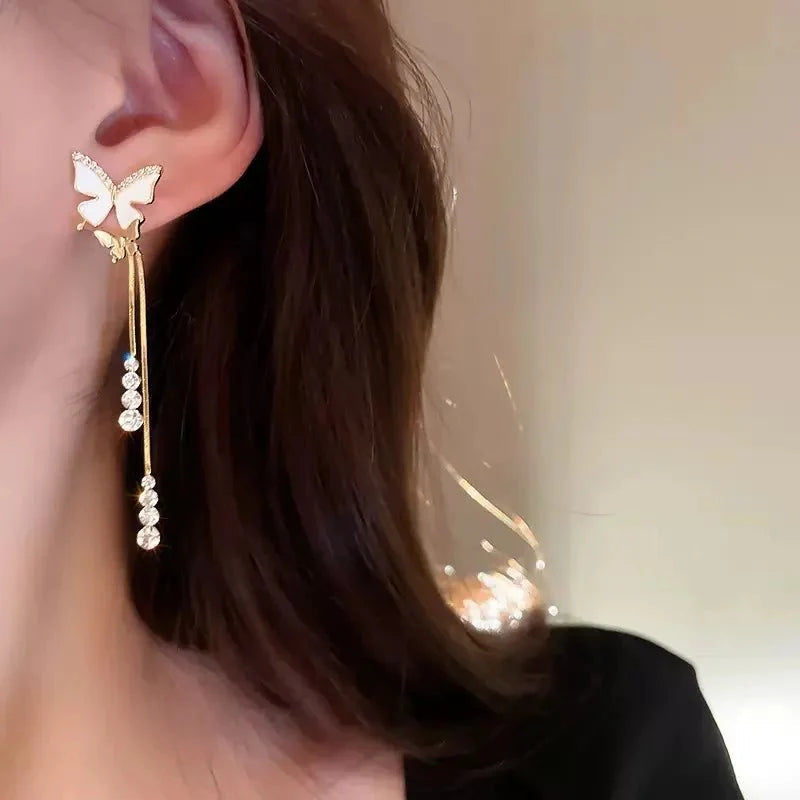 Dainty Butterfly Dangle Earrings