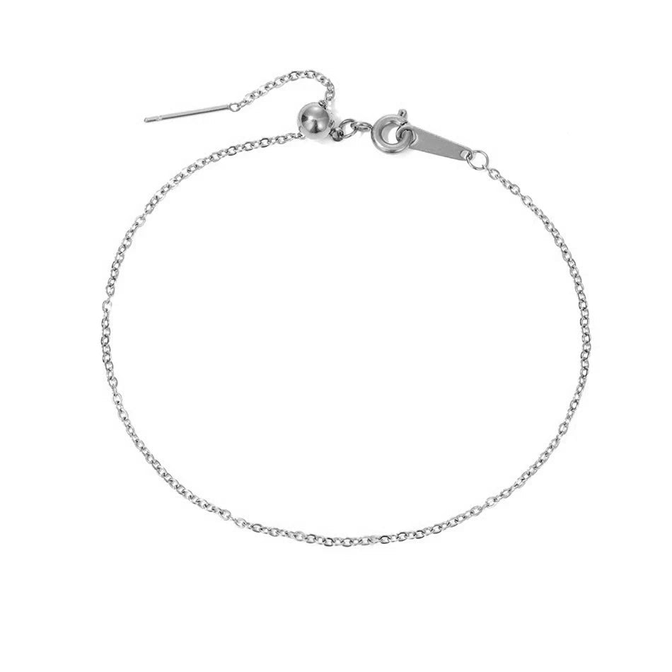 Dainty Chain Diamond Initial Bracelet