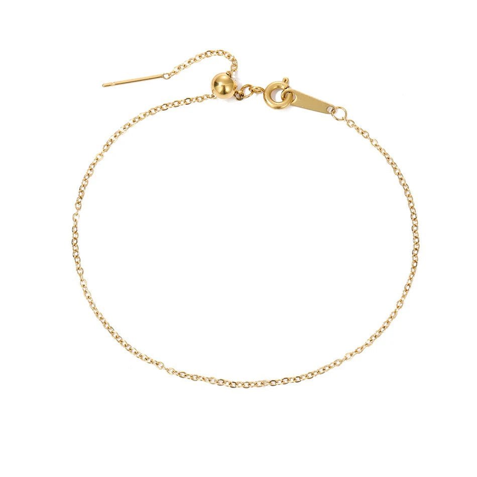 Dainty Chain Diamond Initial Bracelet