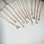 Dainty Chain Diamond Initial Bracelet