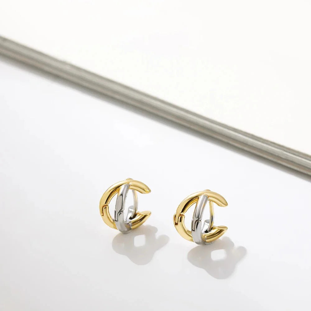 Dainty Criss Cross Contrast Earrings
