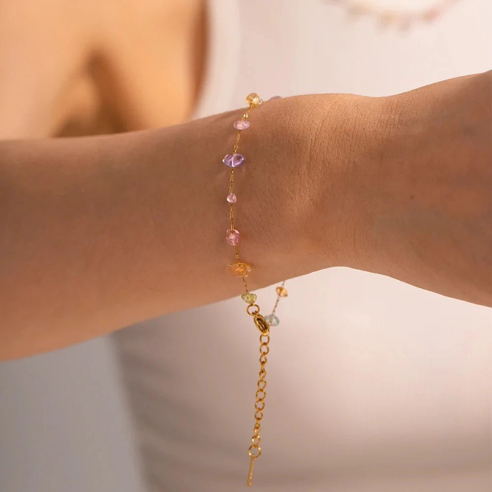 Dainty Crystal Bracelet and Necklace Set