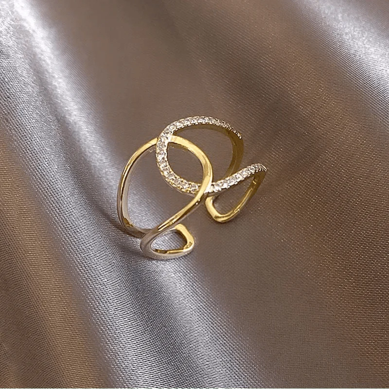 Dainty Diamond Dual Wrap Adjustable Ring