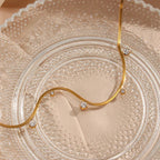 Dainty Diamond Herringbone Choker Necklace