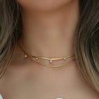 Dainty Diamond Herringbone Choker Necklace