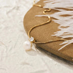 Dainty Diamond Pearl Necklace