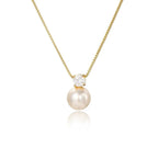 Dainty Diamond Pearl Necklace
