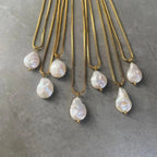 Dainty Flat Pearl Necklace