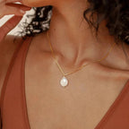 Dainty Flat Pearl Necklace