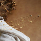 Dainty Floral Diamond Centerpiece Necklace