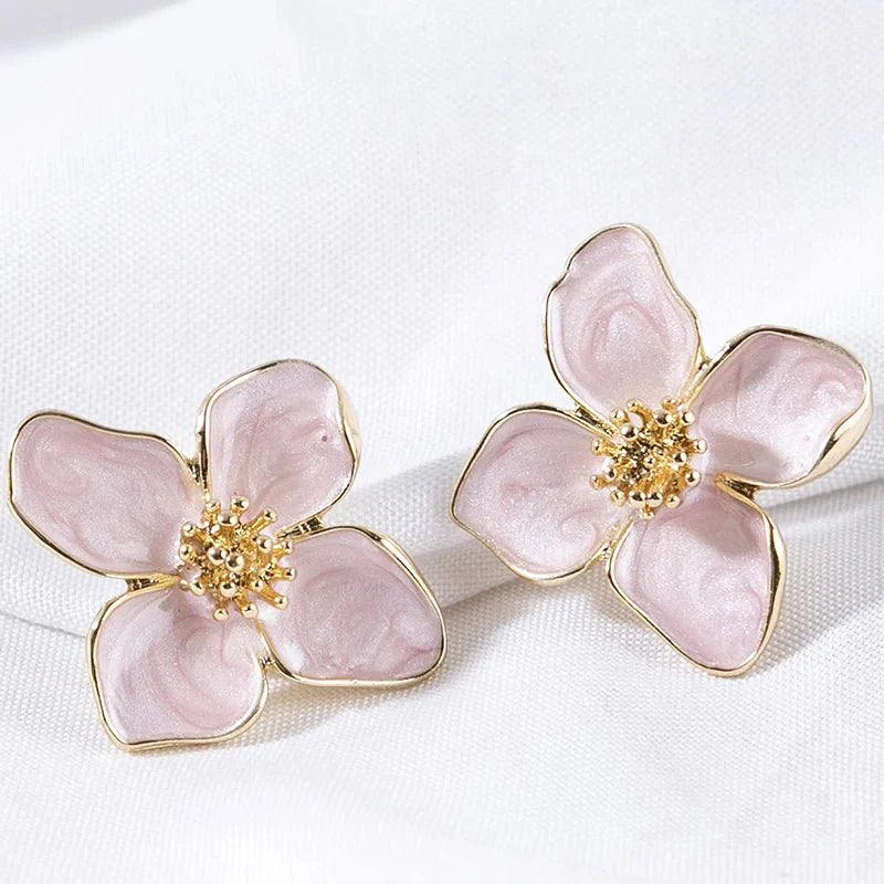 Dainty Floral Hibiscus Earrings