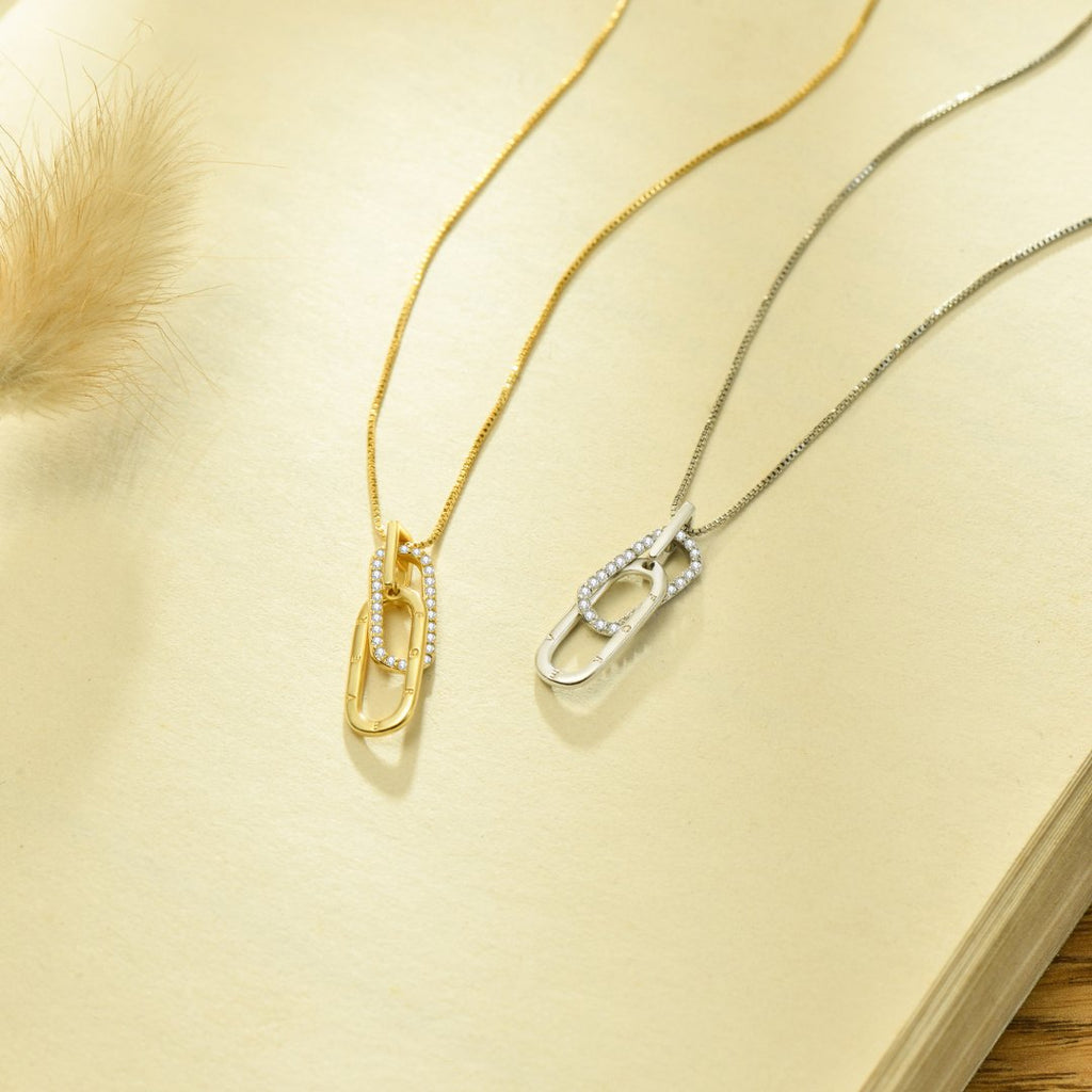 Dainty Forever Paperclip Love Necklace