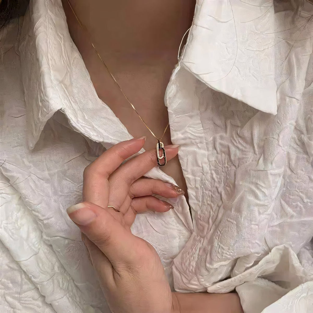Dainty Forever Paperclip Love Necklace