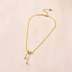 Dainty Herringbone Butterfly Dangle Necklace