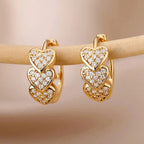 Dainty Hoop Heart Earrings