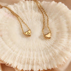 Dainty Minimal Heart Initial Letter Necklace