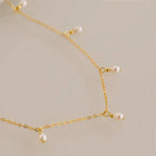 Dainty Pearl Droplets Necklace