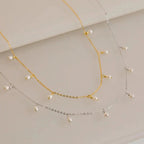 Dainty Pearl Droplets Necklace