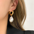 Dainty Pearl Huggie Earrings