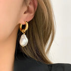 Dainty Pearl Huggie Earrings