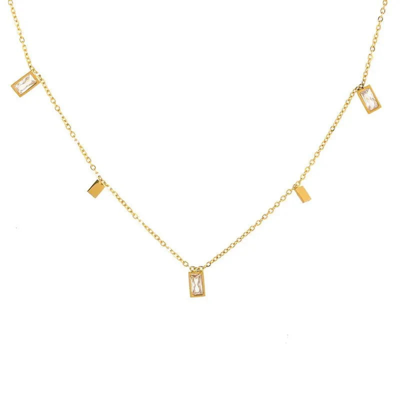 Dainty Rectangle Diamond Choker