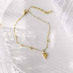 Dainty Romantic Heart Diamond Anklet